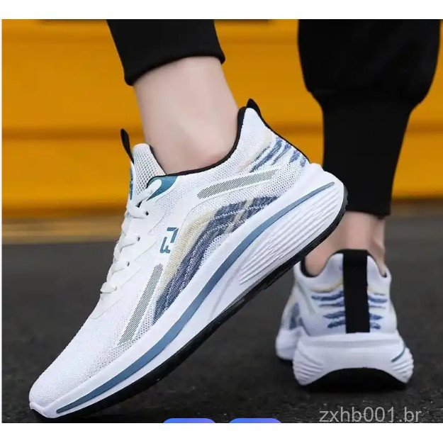 Tênis esportivos leves e respiráveis, tênis de corrida casuais e retrô com amortecimento QLBX