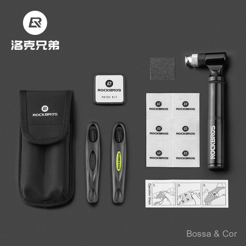 Kit de ferramentas para reparo de bicicletas, conjunto de bomba, kit de reparo de pneus, manutenção de bicicleta de estr