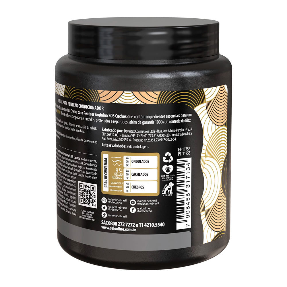 Creme para Pentear Salon Line S.O.S Cachos Arginina 1kg