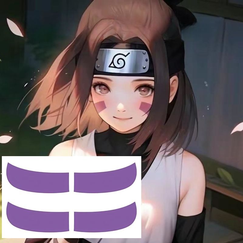 Naruto Konoha Konoera Lin Tatuagem Facial Adesivos cosplay Adesivos faciais à prova d'água