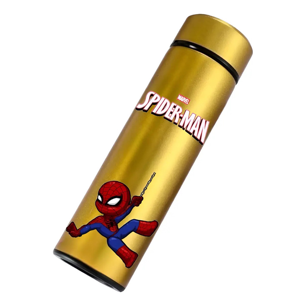 Garrafa Térmica Com Termômetro Spider-man Homem Aranha Teia