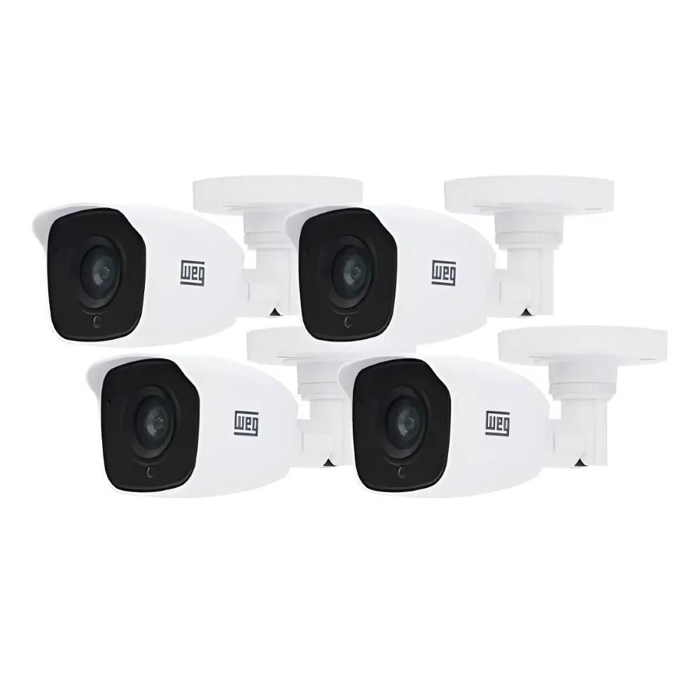 KIT 4 CÂMERA SEGURANÇA BULLET ANALÓGICA WEG WCAM 2MP 2,8MM