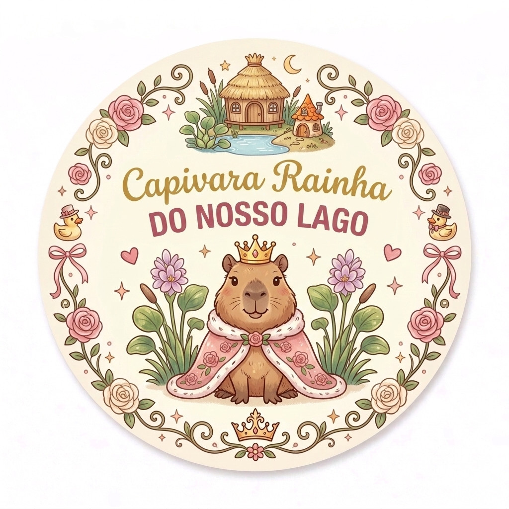 Adesivos 5x5cm para Sacolinhas CAPIVARA | Etiqueta IMPERMEÁVEL Decorativa Doceria Bolo de Pote Confeitaria inpermeável
