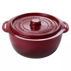 Pote Panelinha Hermético Supreme Vermelho 950 ml Mini Caçarola Ramekin Plástico Redondo Plasútil