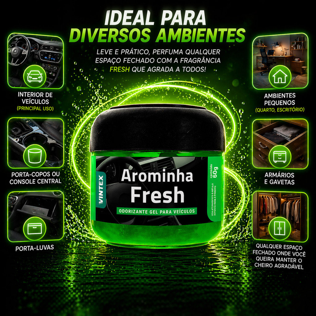 Aromatizante Automotivo Gel Fresh 60g original Vonixx/Vintex · foto 2