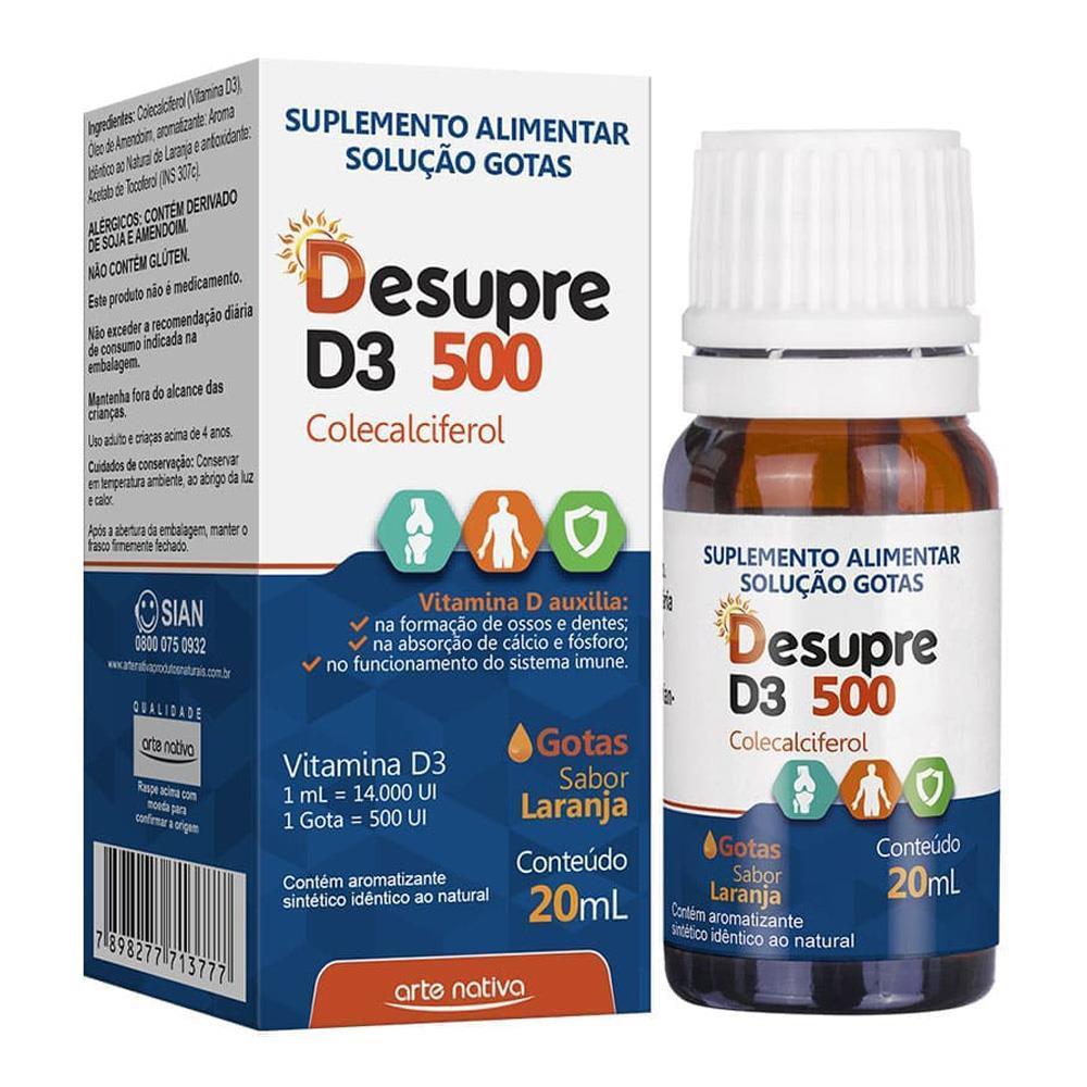 Desupre D3 500Ui Gotas Sabor Laranja Com 20Ml Suplemento