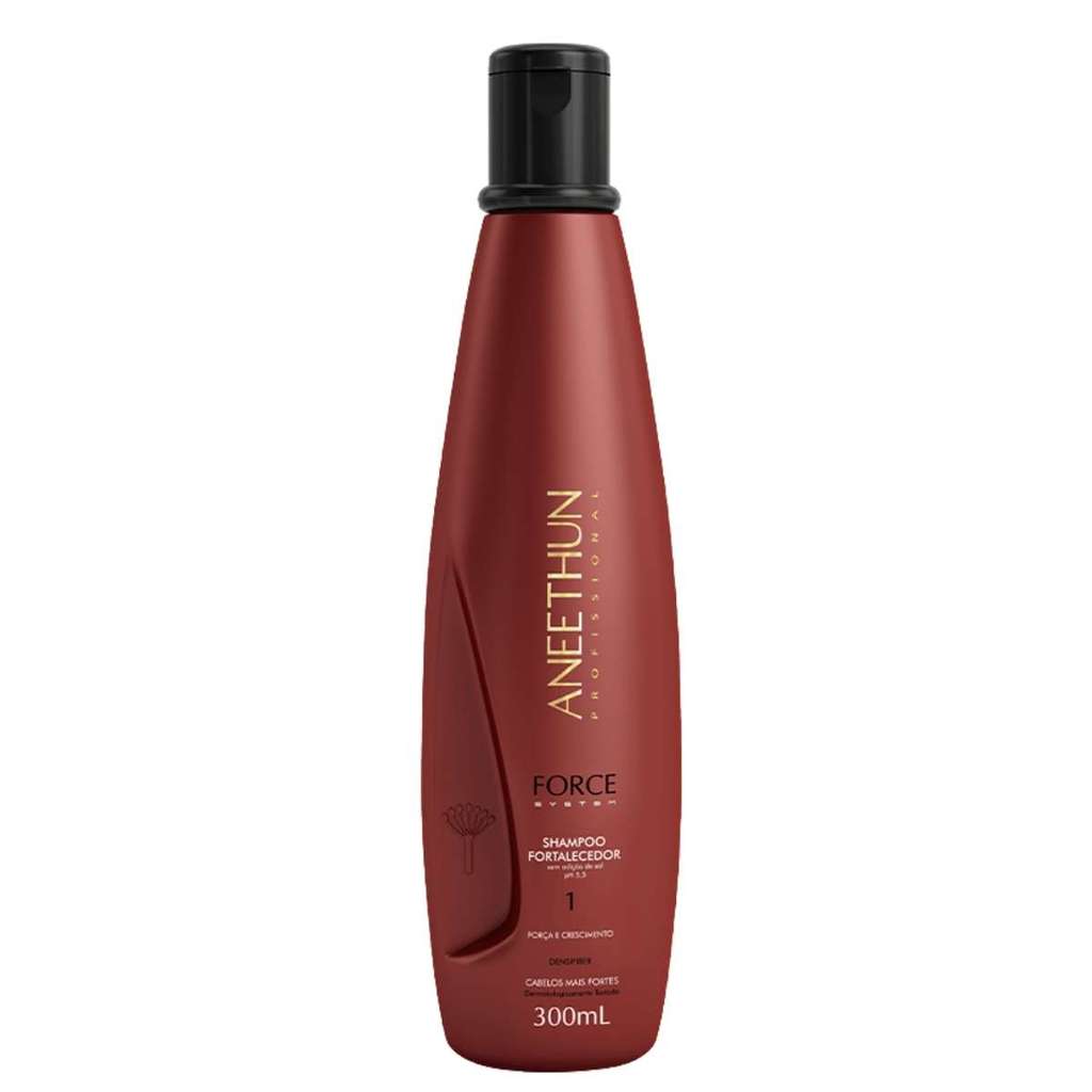 Shampoo fortalecedor force system aneethun 300ml Recupera Cabelos Enfraquecidos, Quebradiços