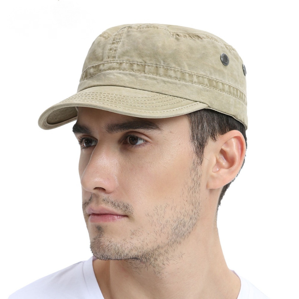 Boné Militar de Verão para Homens e Mulheres, Boné de Beisebol de Algodão Lavado com Design Moderno, Boné Militar com Ab