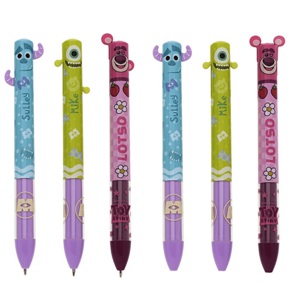 Caneta Bicolor Pixar 1.0mm Escrita Preta e Azul - Molin