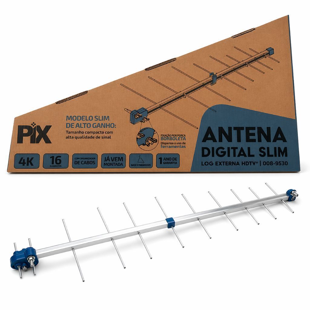 Antena Digital TV Externa HD Full HD 4K UHF VHF Sinal Forte Para Smart TV e …