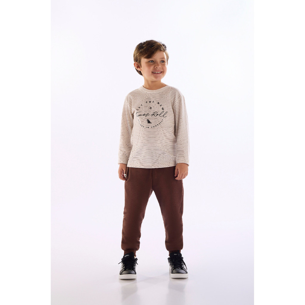 Conjunto Camiseta Listrada Calça Quimby
