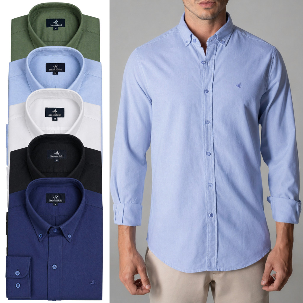 Camisa Social Manga Longa Masculina Oxford