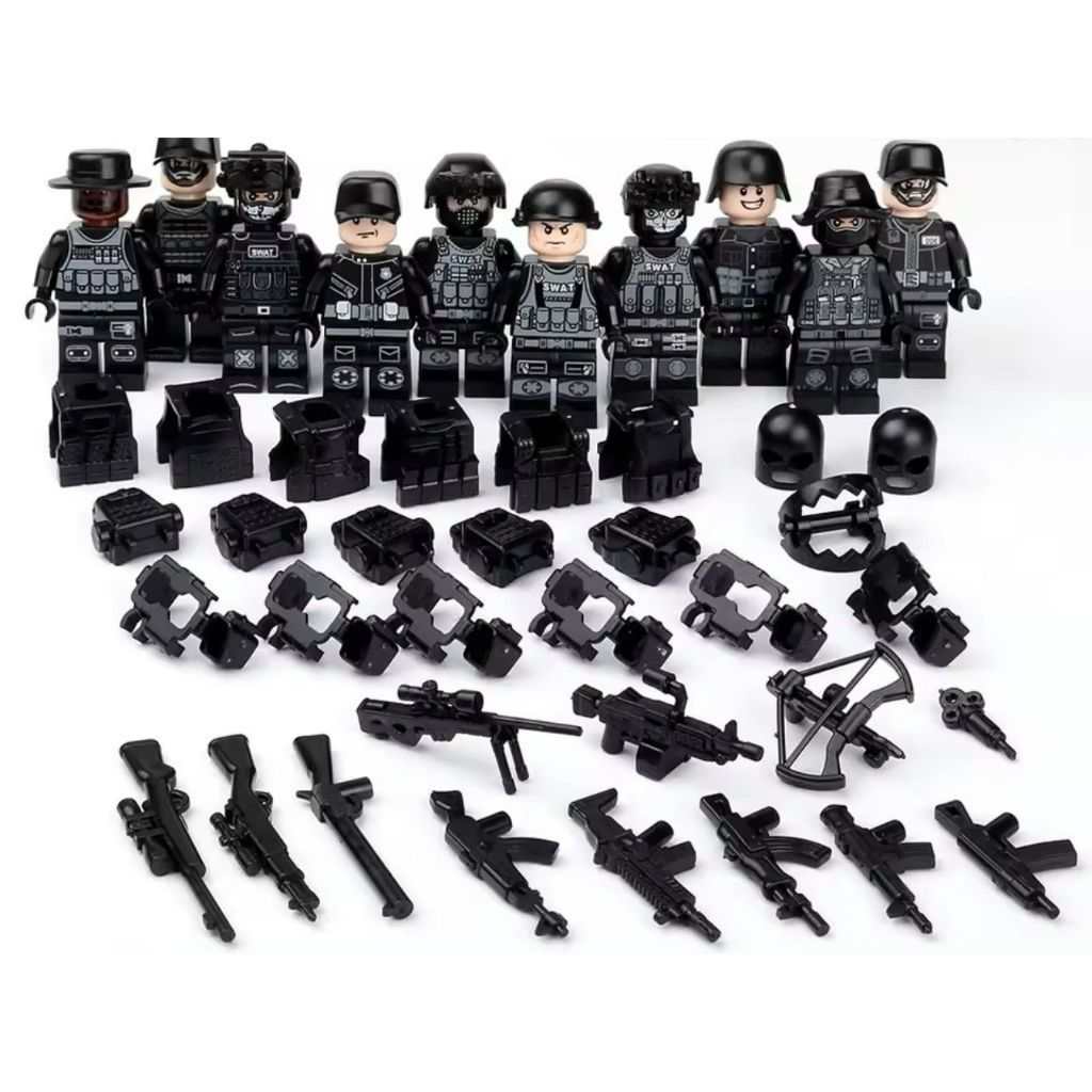 kit 10 bonecos militares policiais Swat promoção atacado policial Swat