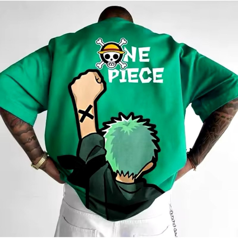 Camiseta Masculina One Piece Anime Luffy Zoro Camisa Algodao Premium 30.1 Plus Size