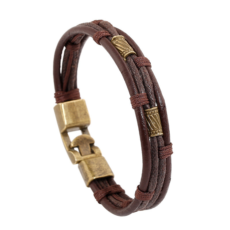 Comércio exterior europeu americano Retro moda único cinto de couro pulseira AliExpress pulseira de venda quente trançad