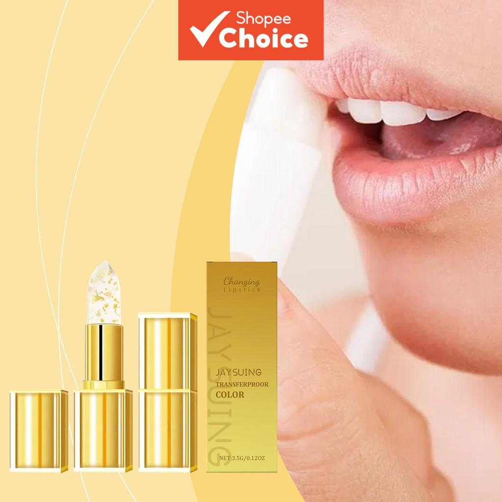 Batom Profissional com Partículas de Ouro que Muda de Cor, Hidratante com Petrolato, Óleo Mineral & Cera de Abelha