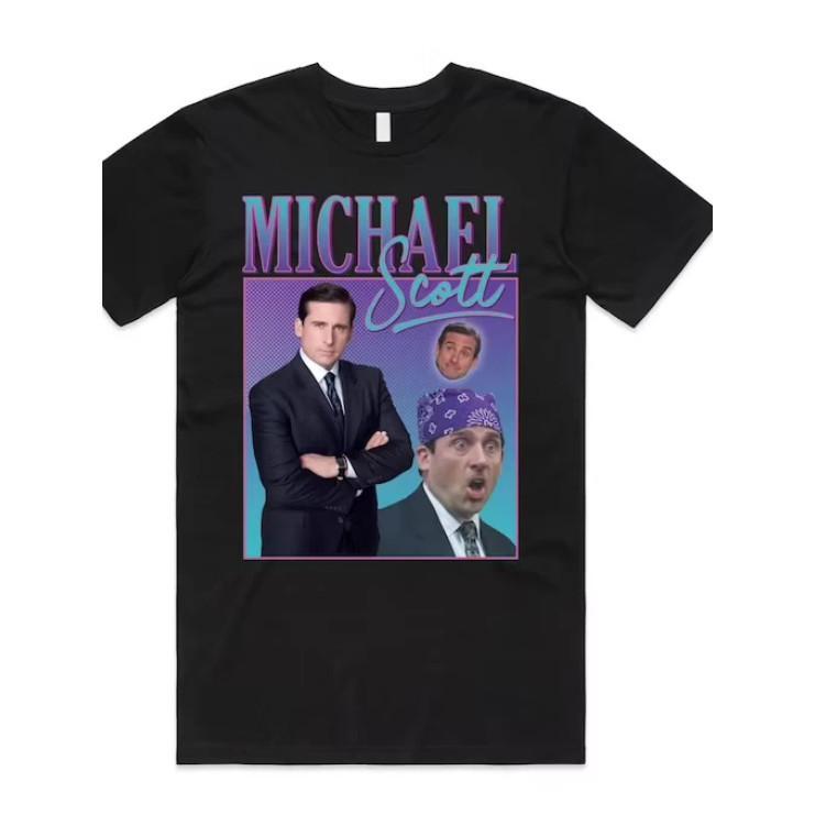 Camiseta masculina estilosa luxo "Michael Scott " blusa masculina peruana camisa streetwear 100% algodão