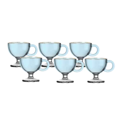 Jogo 6 Canecas Para Chá e Café Muse Com Borda Dourada Multicor 200ml Hauskraft