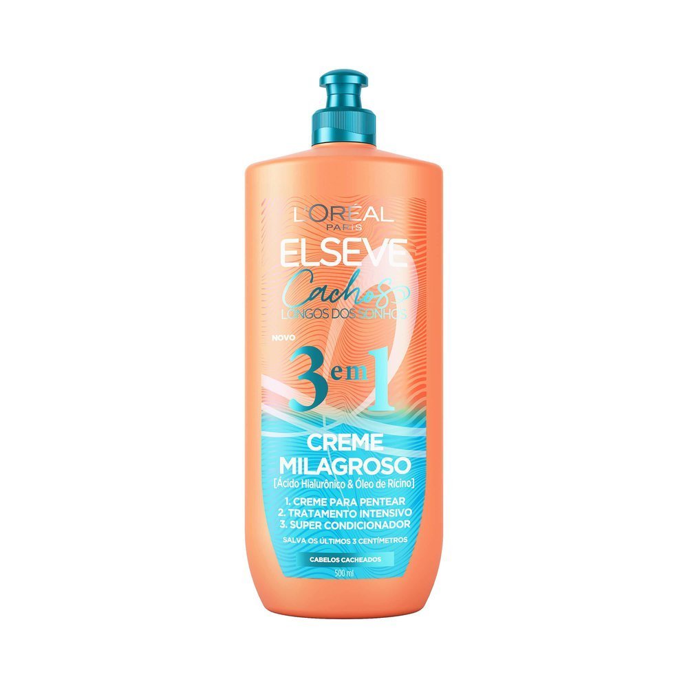 Creme Milagroso 3 em 1 L'Oréal Paris Elseve Cachos Longos dos Sonhos 500ml