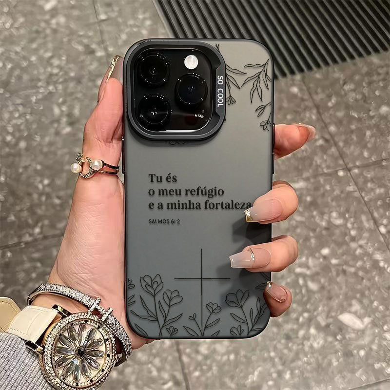 Proteção Completa 360° Capa Capinha Para Samsung A04S A05S A06 A12 A13 A14 A15 A16 Salmo Cristão 91 : 2 Floral