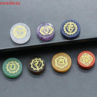 NEEDWAYB 7 Pçs/set Reiki Cura Gemas , Ametista Quartzo Transparente Sete Chakras Pedras De Cristal Natural