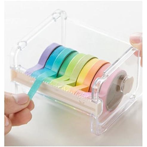 Máquina de Cortar Fita Transparente Leoyoubei, Mini Caixa de Armazenamento de Fita, Separador de Fita em Zigzag Duplo pa