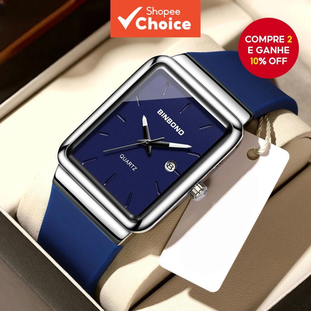 BINBOND Relógio De Quartzo Masculino Premium Minimalista E Elegante Mais Vendido Com Calendário Resistente À Água (Não I