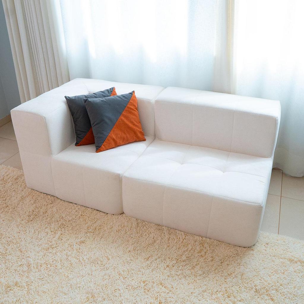 Imagem Sofá Modular Boucle 2 Lugares com 1 Braço para Sala Moderna Premium