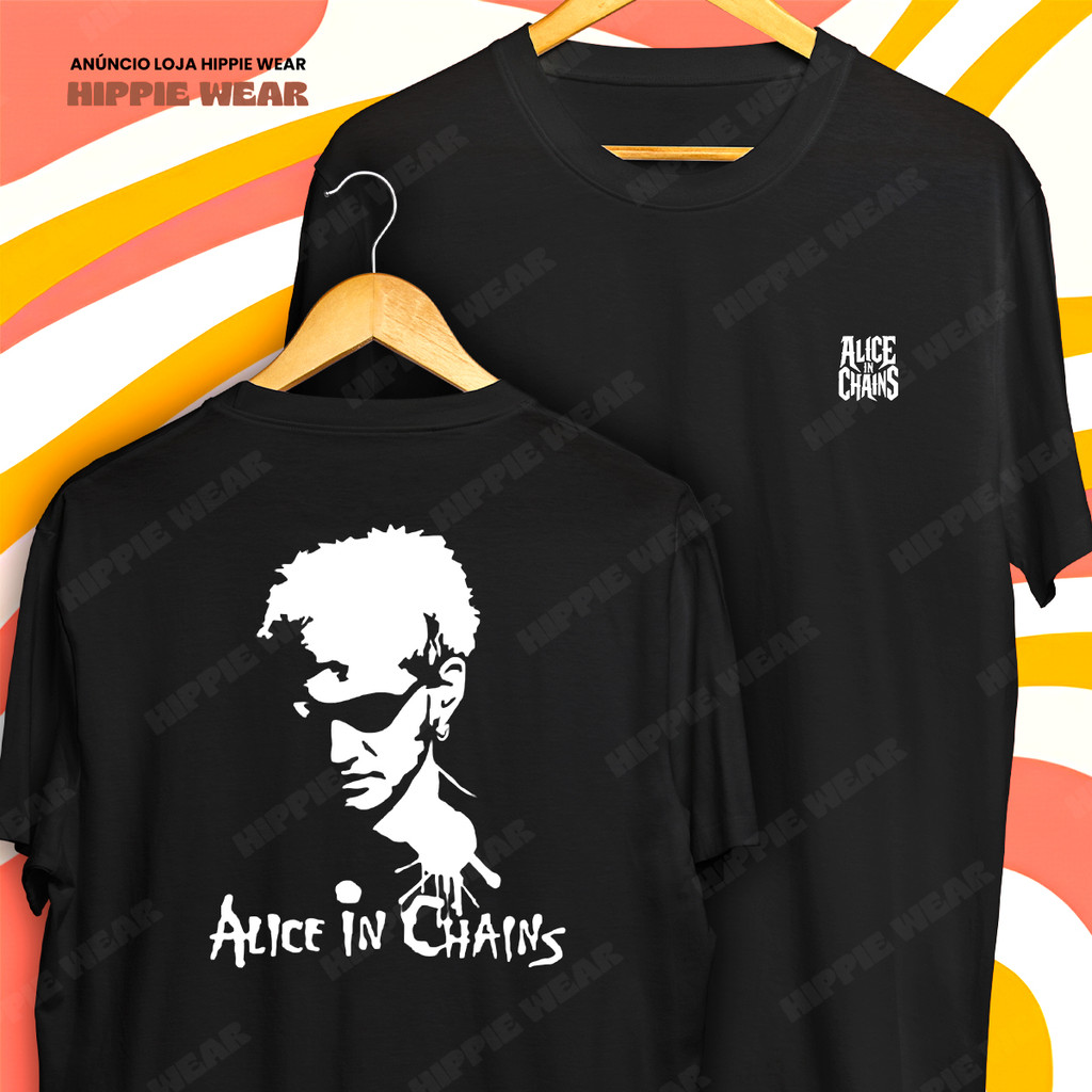Camiseta Alice In Chains Layne Staley Grunge Rock Band Blusa Camisa 100% Algodão