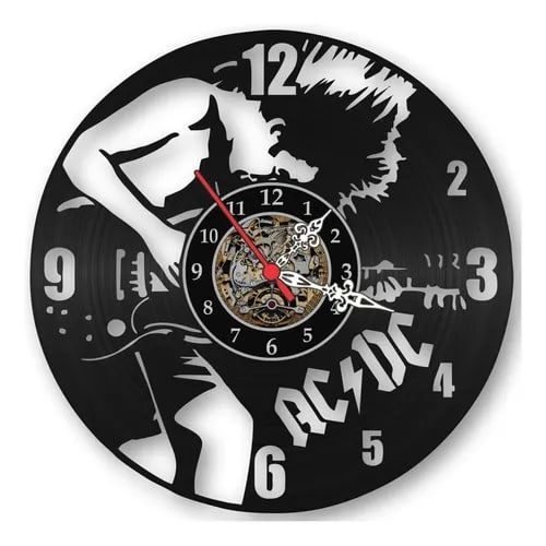 Relógio Parede Acdc Bandas Musica Disco Vinil Lp Decoração