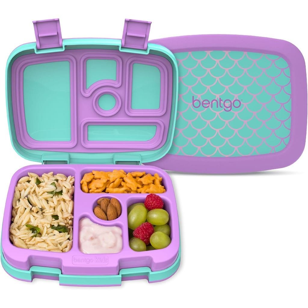 Bentgo Kids Prints Leak-Proof, 5-Compartment Bento-Style Kids Lunch Box - Ideal Portion Sizes for Ages 3-7, Durable, Dro
