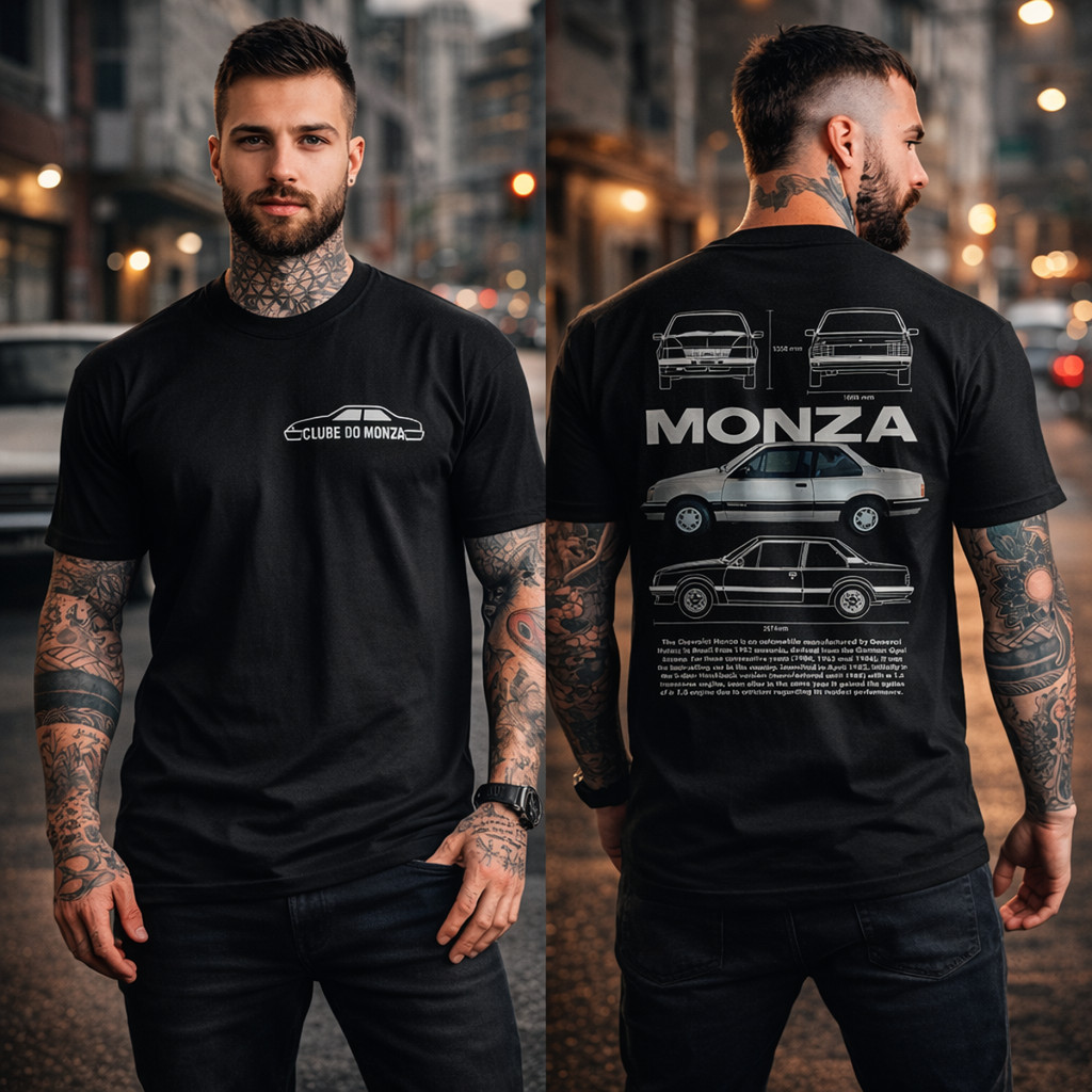 Camiseta Masculina Estampa Carro antigo Premium Monza Club Algodão Diversas
