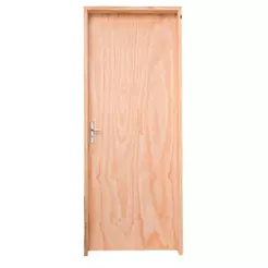 Kit Porta de Madeira Pinus Grantok M12 Interna, Abertura à Direita 213x86 cm