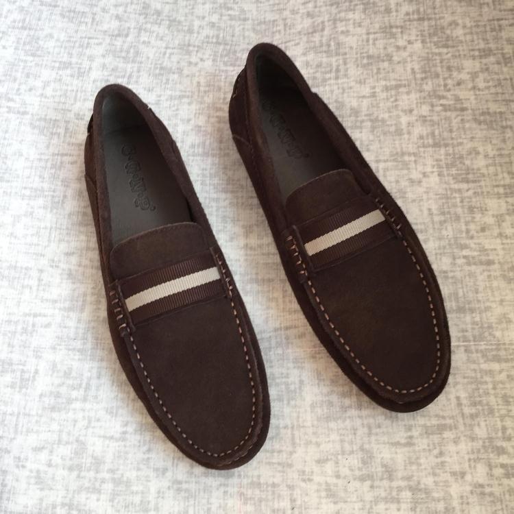 Moda verão masculino Casual respirável couro fosco ervilhas sapatos camurça versão coreana sapatos masculinos de couro g