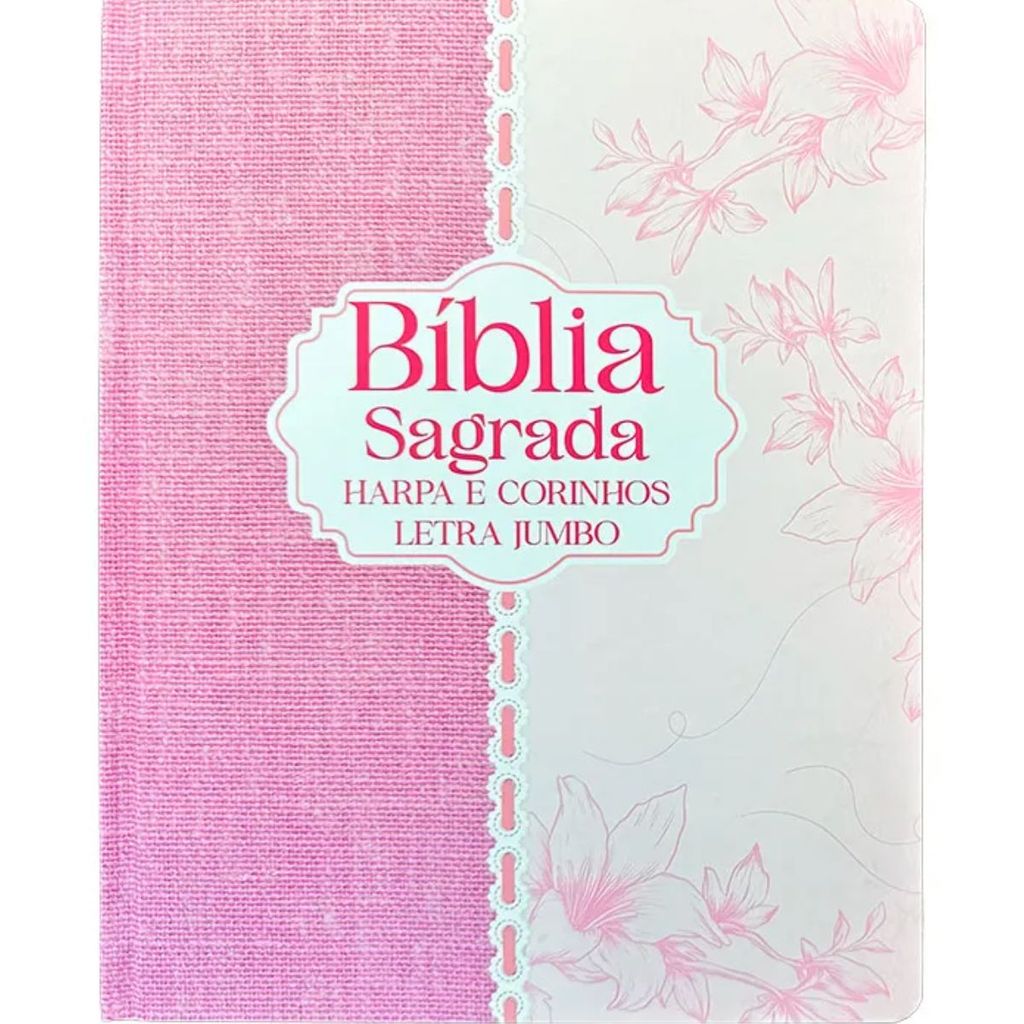 Bíblia Sagrada | Letra Jumbo | ARC com Harpa | Palavras de Jesus em Vermelho | Pink e Rosa