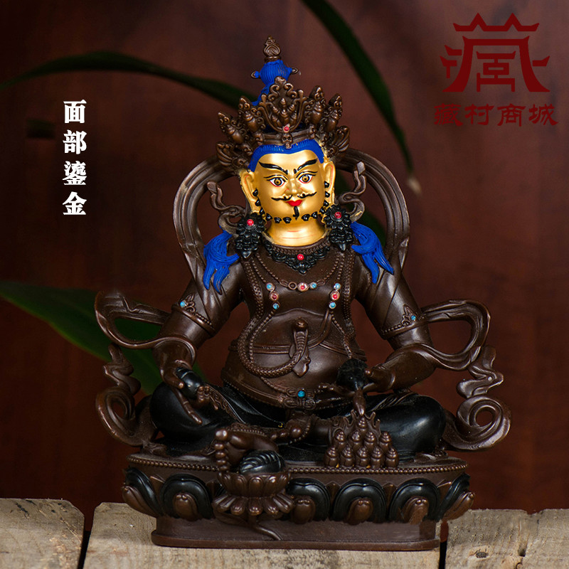 Estátua de bronze deus amarelo da riqueza, imitação de bronze tibetano, escultura em bronze do Nepal, casa moderna