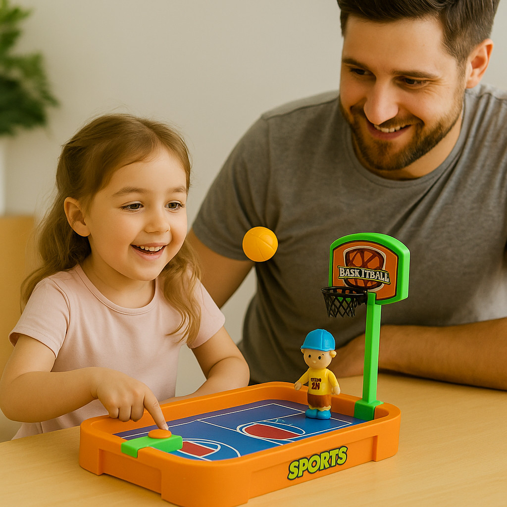Jogo Basquete de Mesa Infantil Portátil Jogo Educativo Casa Com Lançador