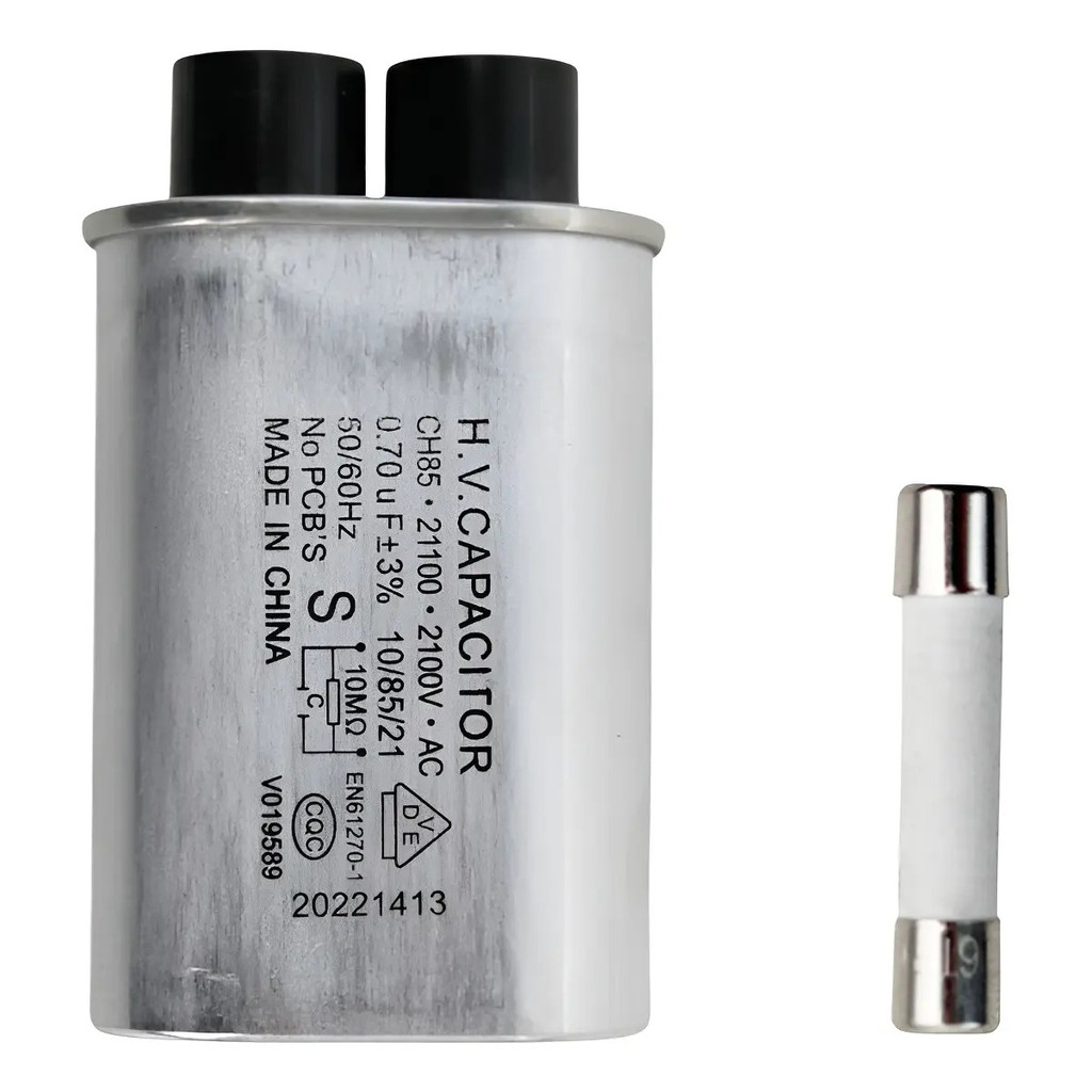 Kit Capacitor De Alta Tensão Microondas 0.70uf 2100v+fusivel