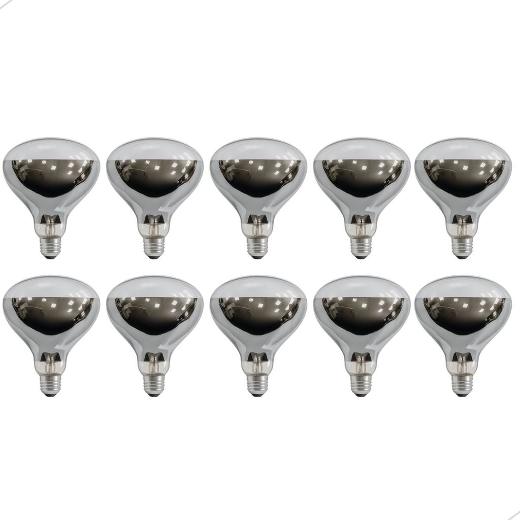 Kit 10 Lâmpada Secagem 110v Infravermelho Incandescente Aquecimento Alimento Pintinho Chocadeira