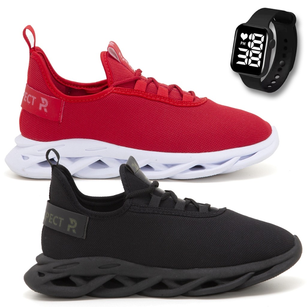 Kit 2 Tênis Masculino Prospect Walk Mais Vendido Lançamento Oferta + Relógio Led