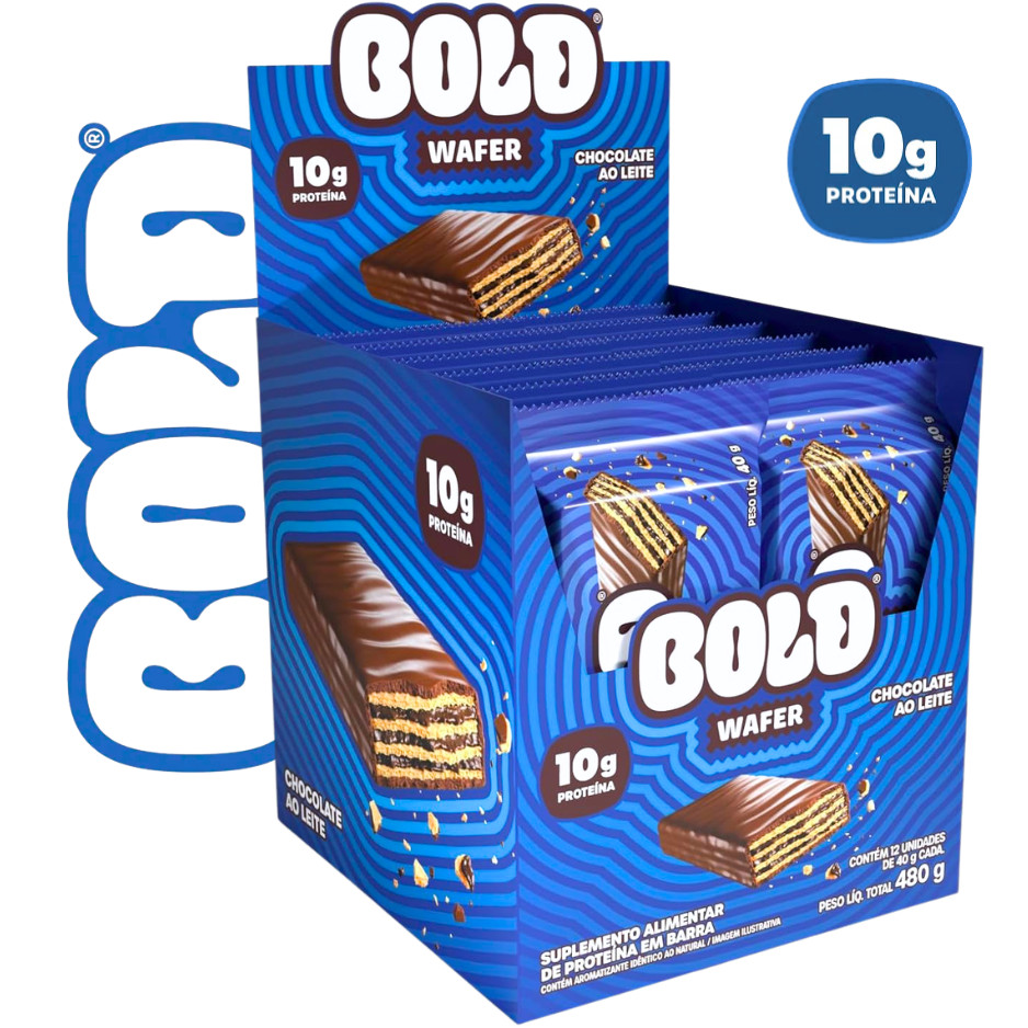 (CAIXA 12UN) BARRA BOLD WAFER 40G CHOCOLATE AO LEITE - LANÇAMENTO