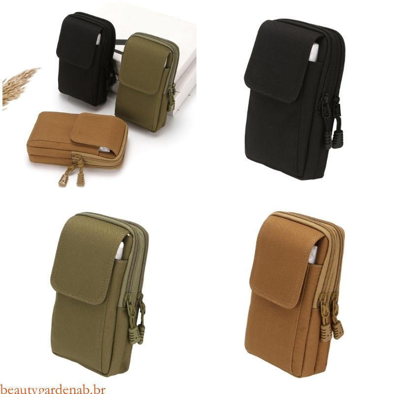 beautygardenab Bolsa Masculina Vertical Tecido Oxford Cinto Para Telefone Vários Compartimentos Armazenamento