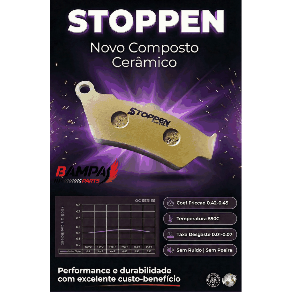 Pastilha Freio Stoppen CeramicaTraseira Yamaha Mt03 321 Yzf R3 Xmax 250 Abs · foto 2