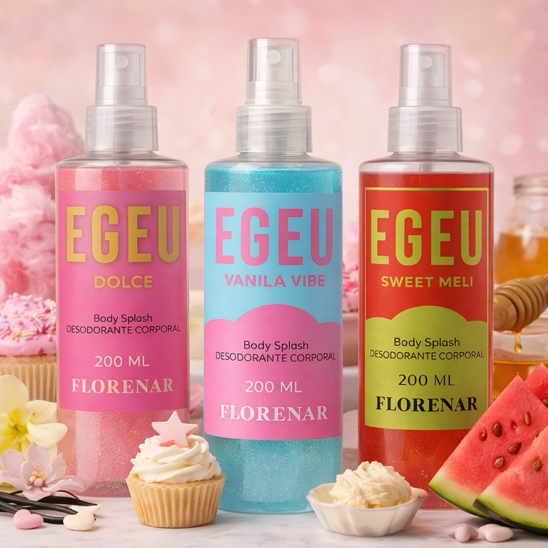 Kit 3 Body Splash Egeo Dolce -Egeo Vanila - Egeo Sweet Meli