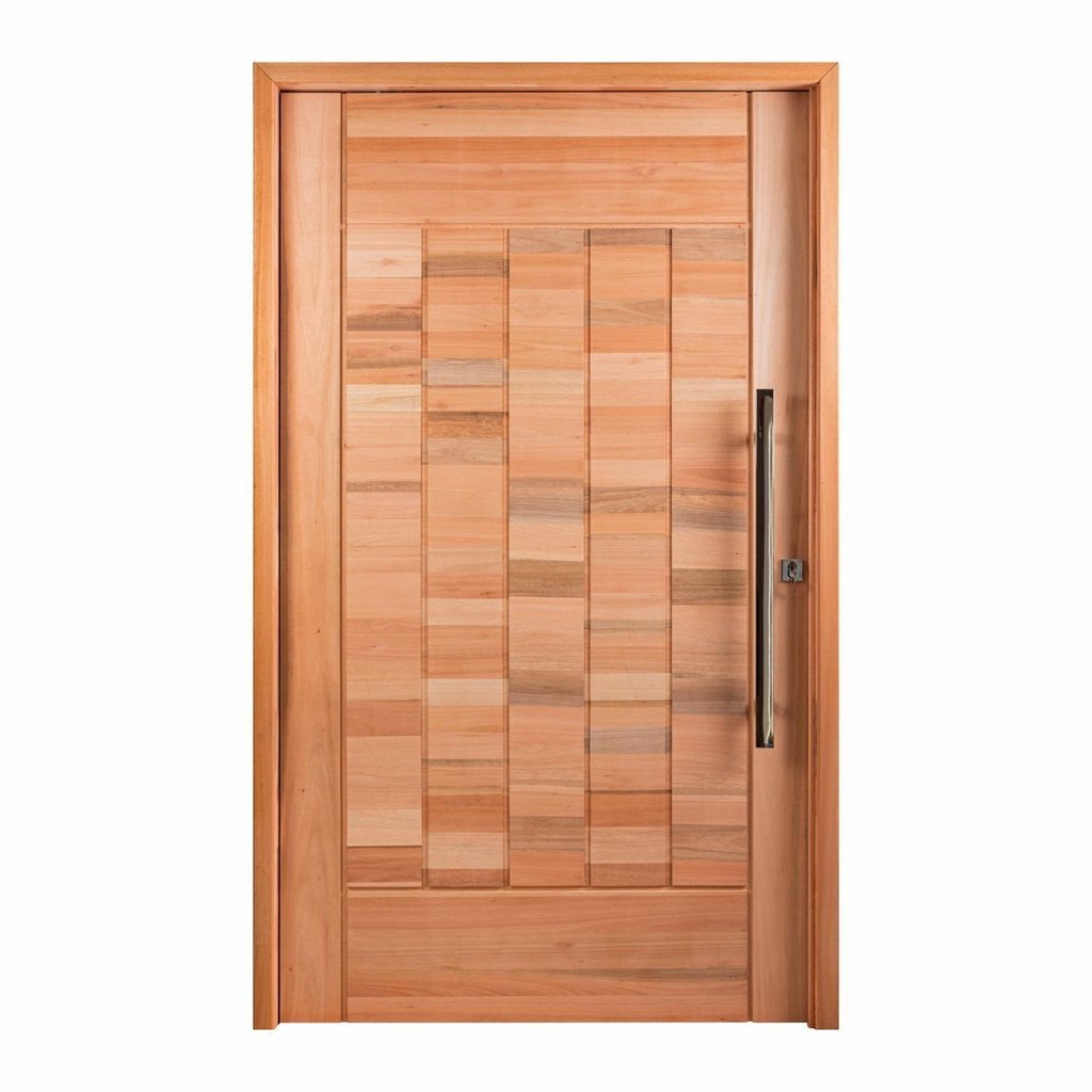 Kit Porta Pivotante Maciça de Eucalipto 214x109x14cm PM97 Cruzeiro Portas Marrom 214cm x 109cm