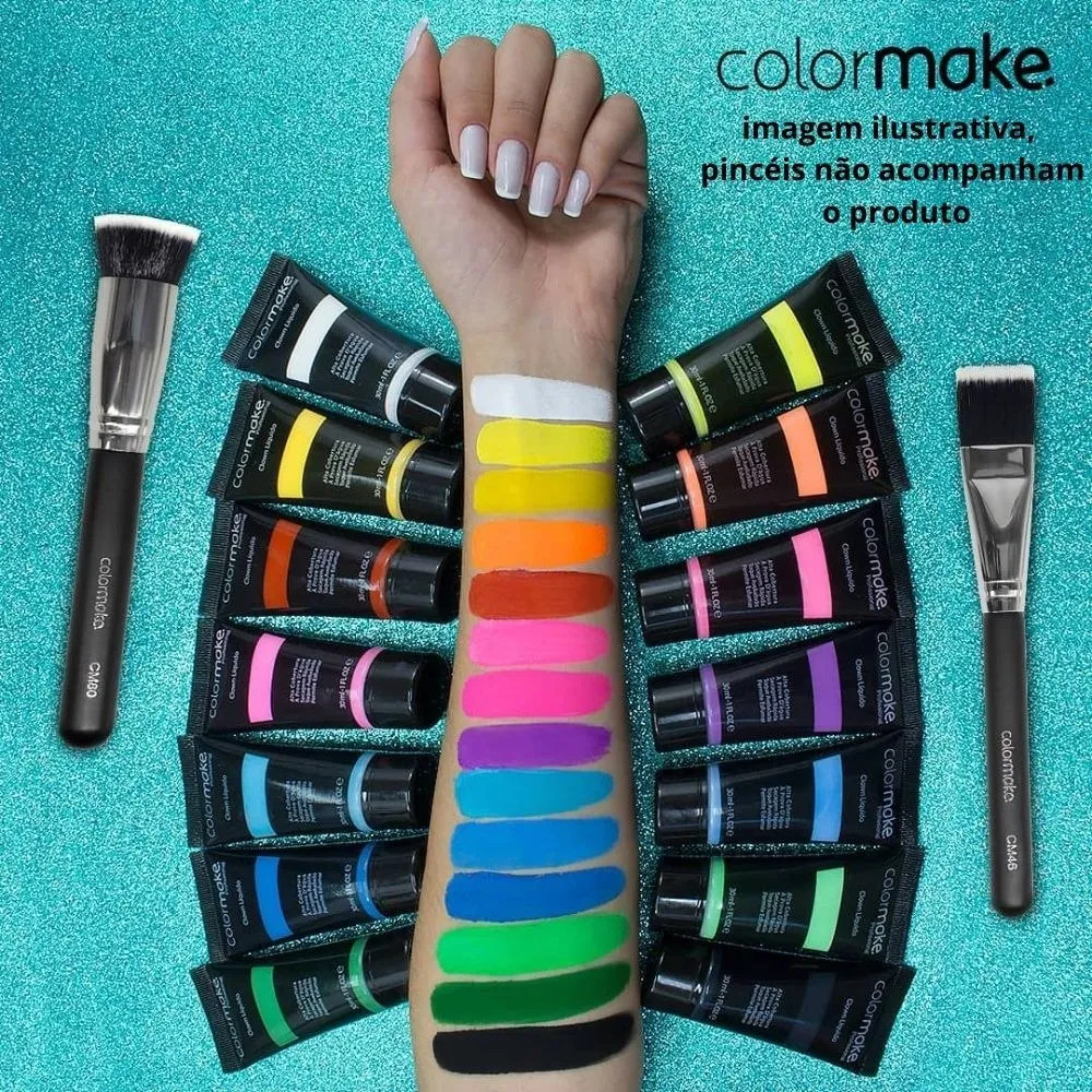 Colormake Clown Líquido 30ml Maquiagem Artística Profissional Facial perfeita para Carnaval Halloween Teatro