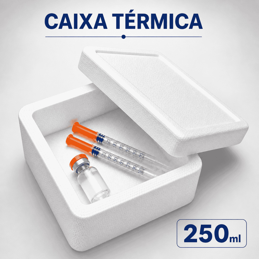 Caixa Térmica Isopor 250ml para Insulina Medicamentos Sorvete – 1, 3 , 5 ou 10 Unidades