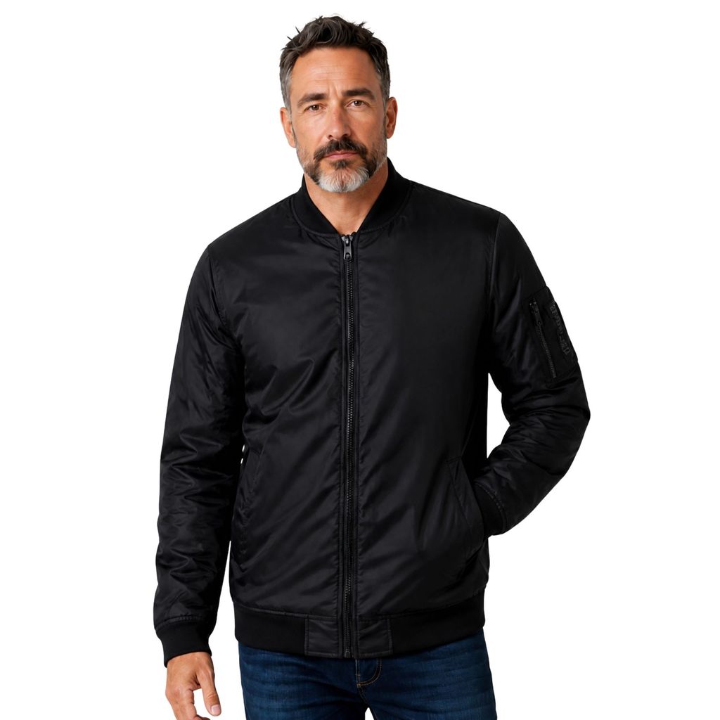 Jaqueta Corta Vento Masculino Com Punho e Bolsos - Preto