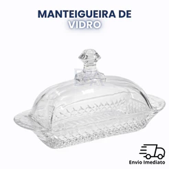 Manteigueira De Vidro Premium Com Tampa Porta Manteiga Elegante E Resistente