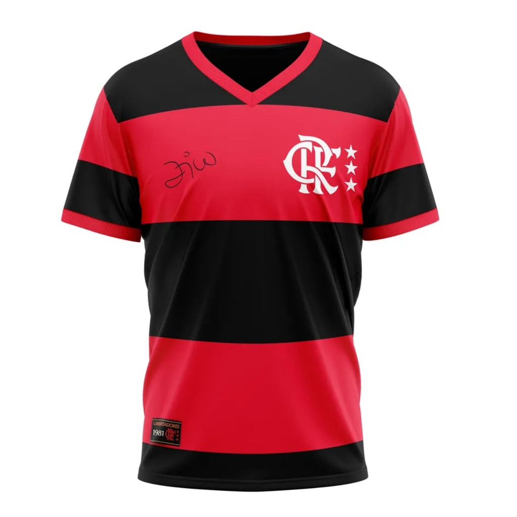 Camisa Flamengo Masculina Zico 81 Libertadores 100% Algodão